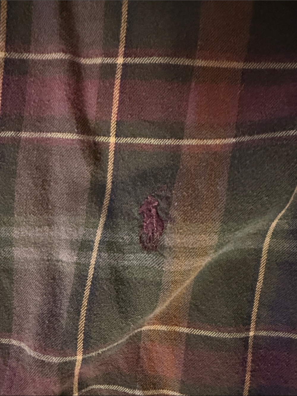 Ralph Lauren Plaid Button-Down Shirt in Dark Green & Burgundy